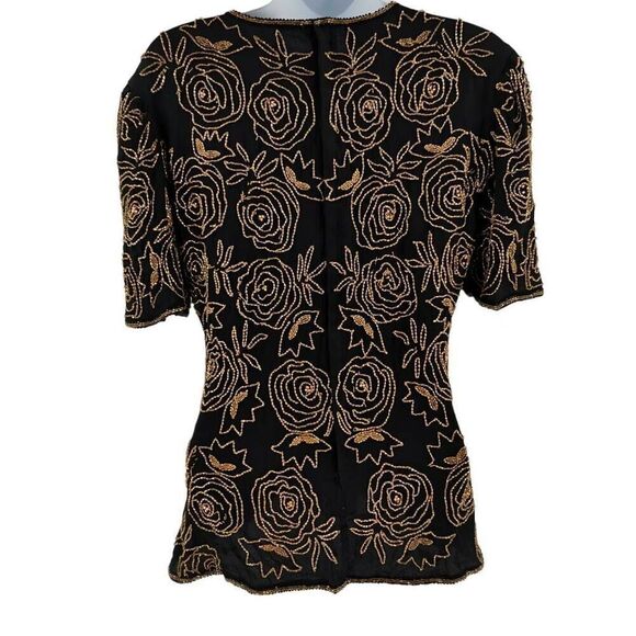 Vintage Stenay Silk Beaded Top | 100% Silk | Made in India | Tag Size Small - Picture 4 of 4